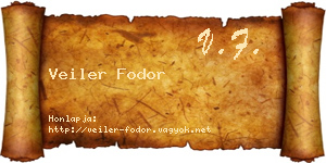 Veiler Fodor névjegykártya